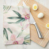 roze tropische orchideeënbloemen theedoek (Quarter Fold)