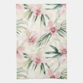  roze tropische orchideeënbloemen theedoek (Verticaal)