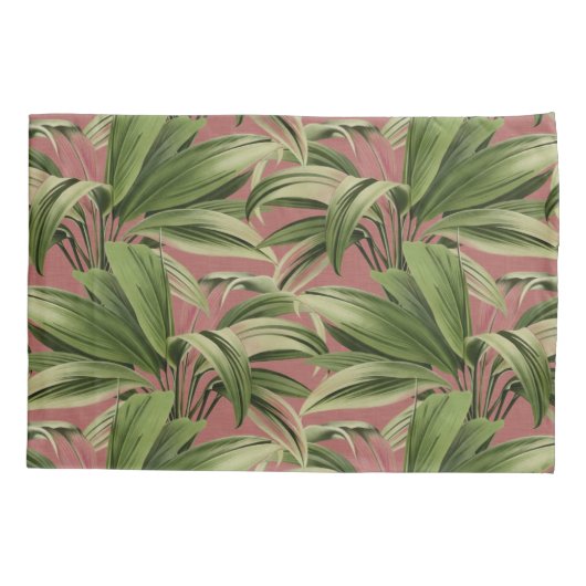roze tropische palm kussensloop (Achterkant-Links)