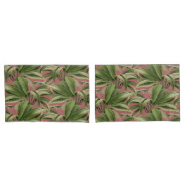 roze tropische palm kussensloop