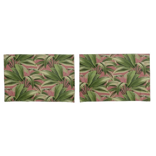 roze tropische palm kussensloop (Voorkant-Set)