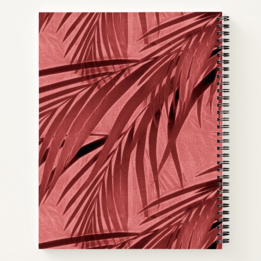 Roze tropische palmbladeren | Aangepaste Jouw naam Notitieboek (Achterkant)