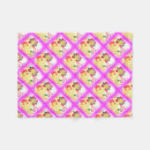 roze tropische palmbomen fleece deken (Voorkant (Horizontaal))