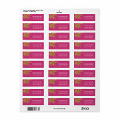 Roze tropische palmboom strand Adresetiketten Etiket (Full Sheet)