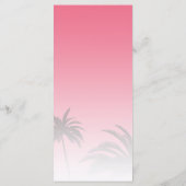 Roze Tropische Palmboom Strand Bruiloft Menu (Achterkant)