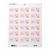 Roze tropische plakkers en aangepaste info etiket (Full Sheet)