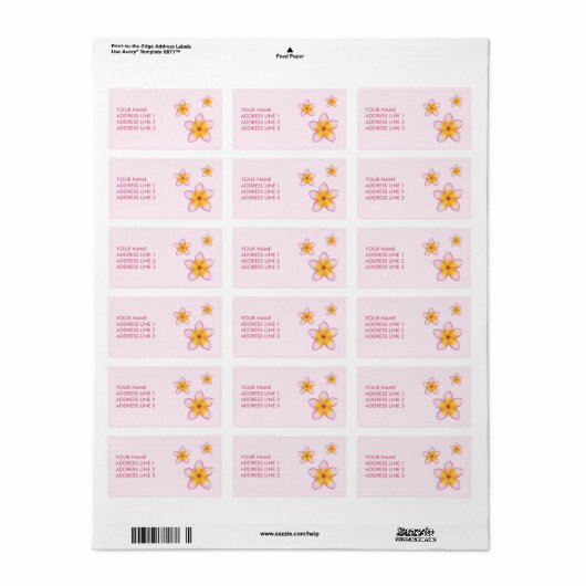 Roze tropische plakkers en aangepaste info etiket (Full Sheet)