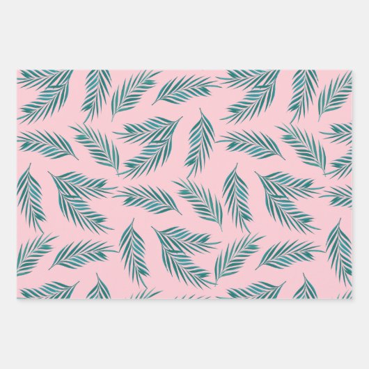 Roze Tropische Pool Party Inpakpapier Vel (Voorkant 3)