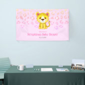 Roze tropische regenboogluipaard Baby shower Welko Spandoek (Beurs)