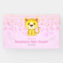 Roze tropische regenboogluipaard Baby shower Welko Spandoek