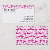 Roze Tropische Roze Flamingo Visitekaartje (Voorkant / Achterkant)