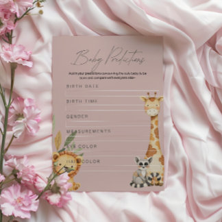 Roze Tropische Safari Dieren Baby Shower spel