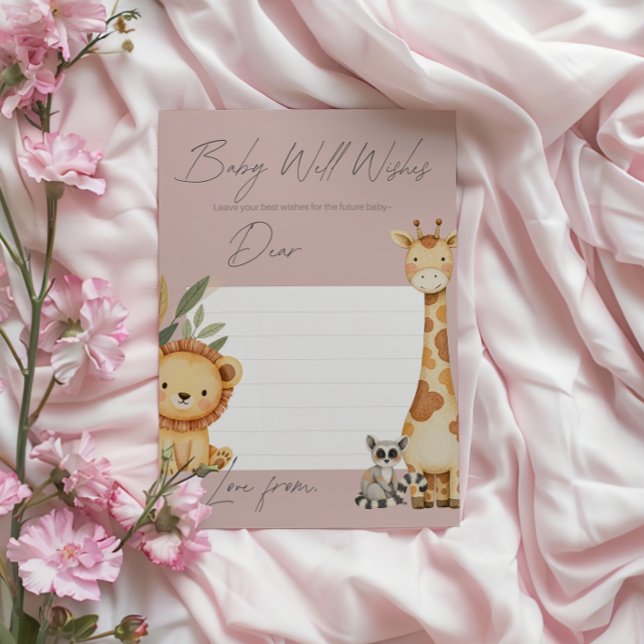 Roze tropische safari dieren baby shower spel (Creator heeft geüpload)
