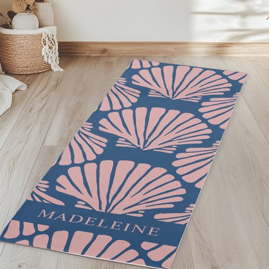 Roze Tropische Schelpen Custom Yogamat