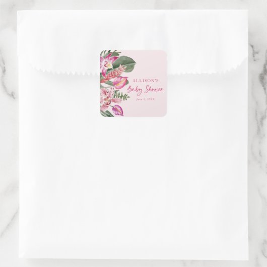 Roze Tropische Sticker (Tas)