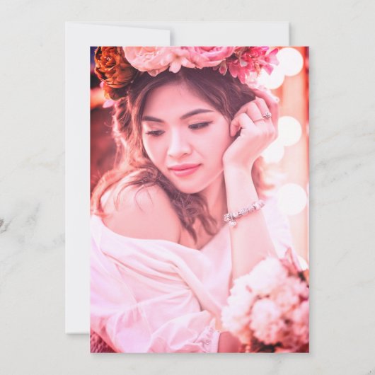 Roze tropische uitnodiging voor 40e verjaardag (Achterkant)