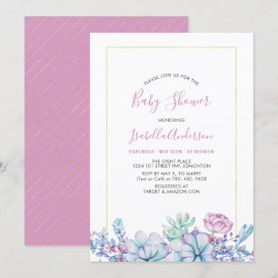 Roze   Tropische Vetplanten Zomer Baby Borrel Kaart