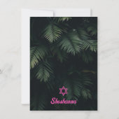 Roze Tropische Vleermuis Mitzvah Details Behuizing Kaart (Achterkant)