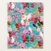 Roze tropische vogel en orchidee fluitpatroon planner (Voorkant)