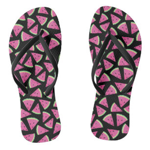 Roze tropische watermeloensoort teenslippers