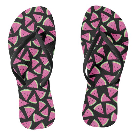 Roze tropische watermeloensoort teenslippers (Voetbed)