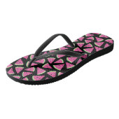 Roze tropische watermeloensoort teenslippers (Schuin)