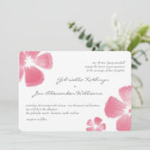 Roze tropische Waterverf bloemen bruiloft uitnodig Kaart (Staand voorkant)