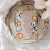 Roze Tropische Wilde Oerwoud Safari Dieren Kaart