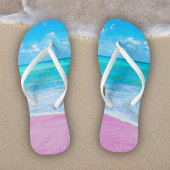 Roze tropische zandbak teenslippers