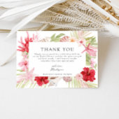 Roze Tropische Zeeschelp Bruidsdouche Bedankkaart