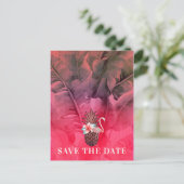 Roze Tropische Zomer Palmbladeren Save the Date Aankondigingskaart (Staand voorkant)