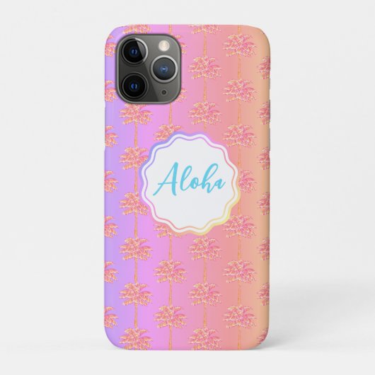 Roze Tropische Zonsondergang Aloha Palm Tree Case-Mate iPhone Case (Achterkant)