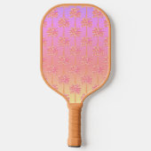 Roze Tropische Zonsondergang Palm Tree gepersonali Pickleball Paddle (Achterkant)