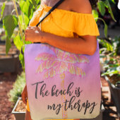 Roze Tropische Zonsondergang Palm Tree Island Meis Tote Bag