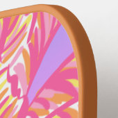 Roze Tropische Zonsondergang Palmboom Aloha Outdoo Pickleball Paddle (Links Detail)