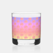 Roze Tropische Zonsondergang Palmboom Aloha Whisky Glas (Achterkant)