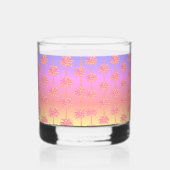 Roze Tropische Zonsondergang Palmboom Aloha Whisky Glas (Links)