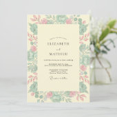 Roze Trouw met Mint Kaart (Staand voorkant)
