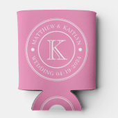Roze Trouw Monogram Blikjeskoeler (Achterkant)