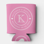 Roze Trouw Monogram Hart Blikjeskoeler (Achterkant)
