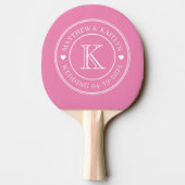 Roze Trouw Monogram Hart Tafeltennisbatje (Achterkant)