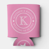 Roze Trouw Monogram Ster Blikjeskoeler (Achterkant)