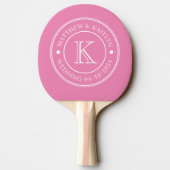 Roze Trouw Monogram Tafeltennisbatje (Achterkant)