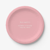 Roze Trouw Papieren Bordje (Voorkant)