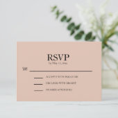 Roze Trouw-RSVP met Blos RSVP Kaartje (Staand voorkant)