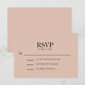 Roze Trouw-RSVP met Blos RSVP Kaartje (Voorkant / Achterkant)