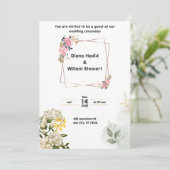 Roze Trouw Uitnodiging (Staand voorkant)