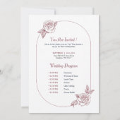 Roze Trouw Uitnodiging en Programma (Achterkant)