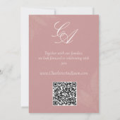 Roze Trouw Uitnodiging met Foto en QR Code (Achterkant)