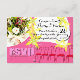Roze Trouw Uitnodiging RSVP met Bubblegum Kleur